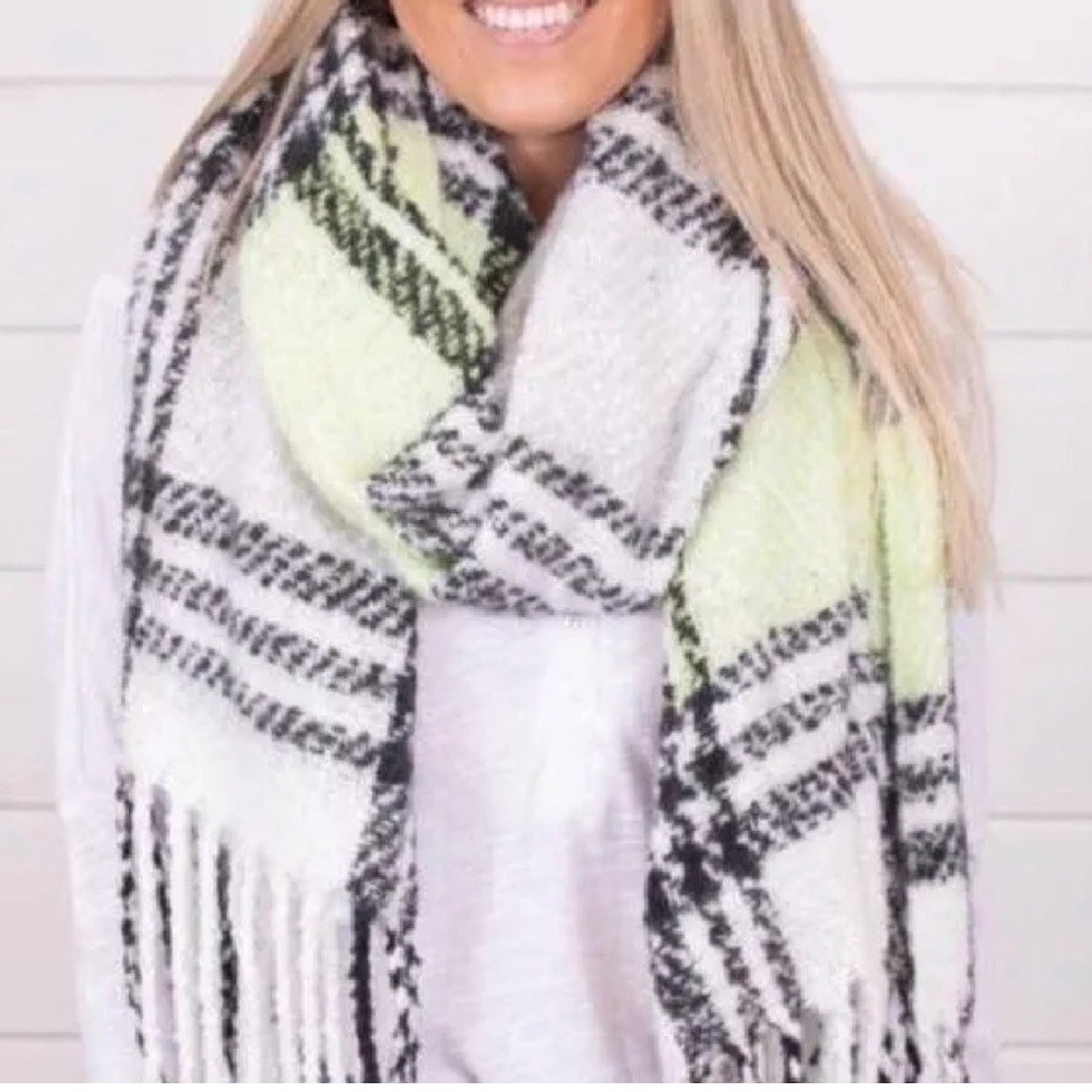 NWT Free People Homecoming Plaid Blanket Scarf - Picture 7 of 7
